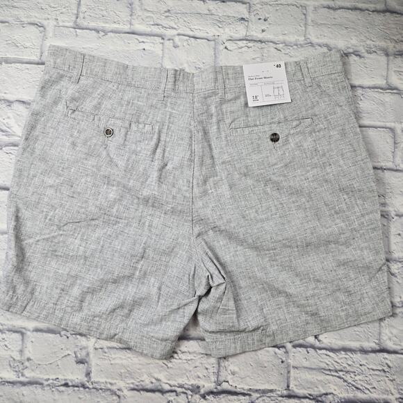 NWT Goodfellow Men's Linen Blend Shorts Gray Flat Front Every Wear Preppy sz 40 - Picture 3 of 10